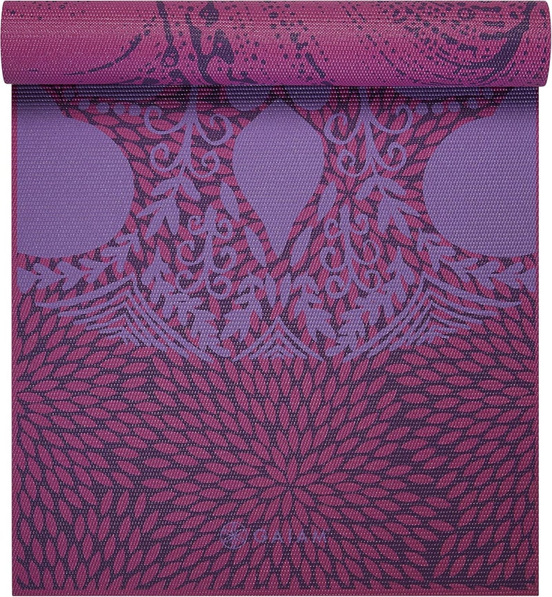 Gaiam Yoga Mat - Premium 6mm Print Reversible Extra Thick Non Slip Exercise & Fitness Mat for All Types of Yoga, Pilates & Floor Workouts (68" x 24" x 6mm Thick) - Image 3